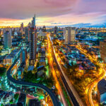 Central Business District, Bangkok, With Morning Skyscrapers, Thailand